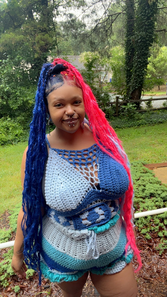 Blueberry Bubblegum Fishnet Grannysquare Bralette