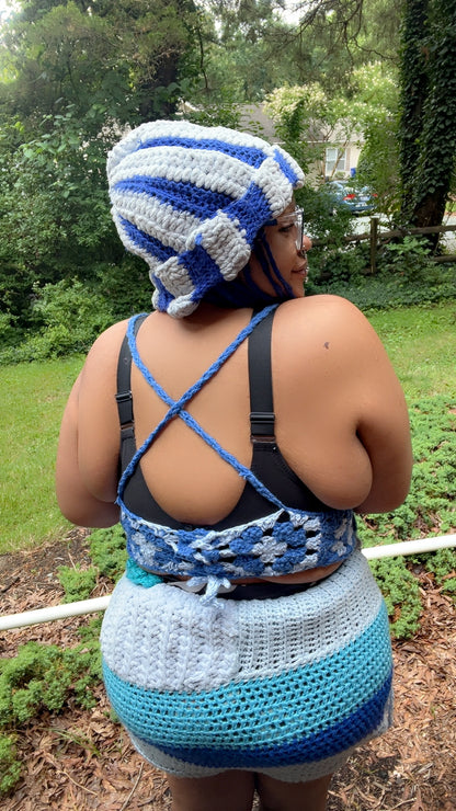 Blueberry Bubblegum Fishnet Grannysquare Bralette